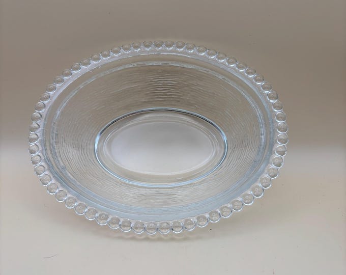 Antique Imperial Glass Beaded Candy Dish or Candlewick Glass Bowl Lover Antiques and Vintage