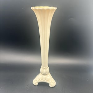 Vintage Lenox Porcelain Bud Base Flower Footed Vase with 24K Gold on Top Rim Lover Antiques and Vintage