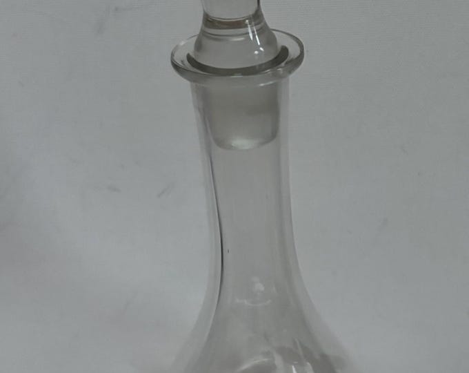 Vintage Etched Glass Decanter Wine Bottle Decanter & Stopper Tall Crystal Glass Lover Antiques and Vintage
