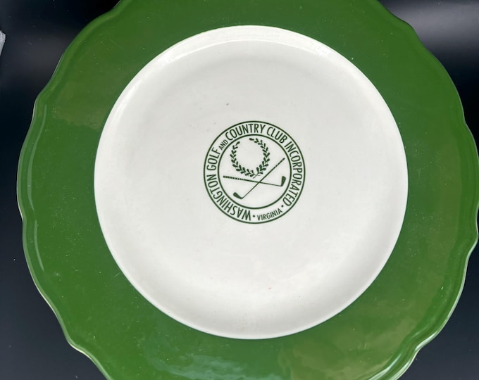 Vintage Washington Golf and Country Club Plate Virginia Green Large Plate Syracuse China Lover Antiques and Vintage