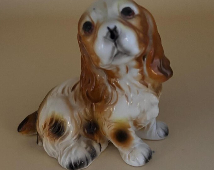 Vintage Cocker Spaniel Dog Hand Painted Japan Figurine Animal Figure Lover Antiques and Vintage