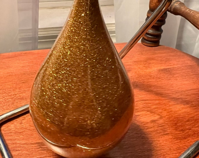 Vintage Teardrop Gold Ornament Hand Blown Art Glass Ornaments old ornaments glass art home decor collectibles