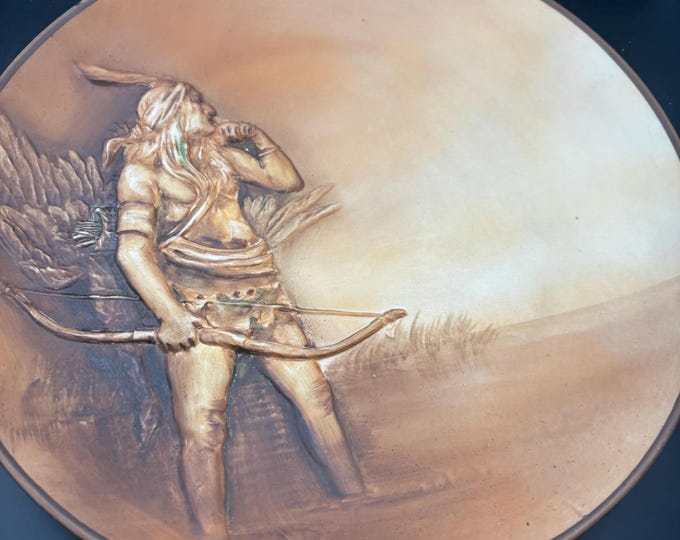 Antique NC Wyeth The Hunter Nippon Indian Plate 1906 Hand Painted Wall Hanging Lover Antiques and Vintage