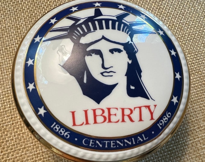 Vintage Liberty Trinket Box by Villeroy & Boch USA Lady Liberty Container with Lid Lover Antiques and Vintage