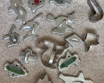 Vintage Collection of Tin Cookie Cutters Variety Lot Lover Antiques and Vintage