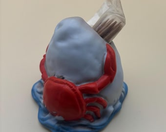 Vintage NANCO Lobster Toothpick Holder with Toothpicks Included Folk Art Small Container Nancy Sales Co in Chelsea, MA Lover Antiques