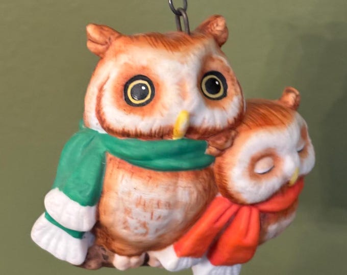 Vintage Dual Watch Owls over Antiques and Vintage