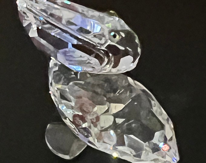 Vintage Swarvoski Pelican Crystal Figurine, Pelican Glass Art Mini Figure, Lover Antiques and Vintage