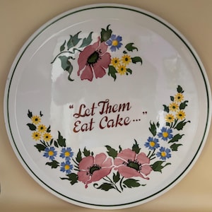 Vintage Germany Let Them Eat Cake Plate Cake Plate Fruit Bowl Wedding Cake Display Lover Antiques and Vintage