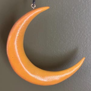 Vintage Resin Moon Ornament Signed Stouffer Crescent Moon Art Lover Antiques and Vintage