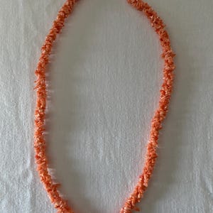 Vintage Coral Chip Necklace: Twisted Strand Orange Jewelry