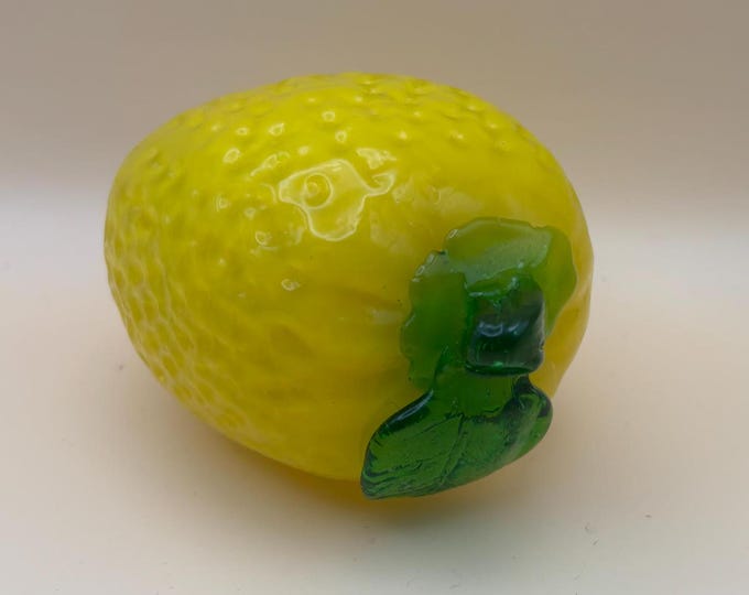 Vintage Glass Lemon Figurine Lover Antiques and Vintage