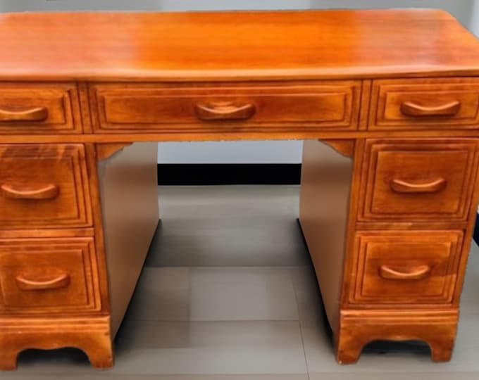 Vintage Cushman Colonial Creations No. 2051 Molly Stark Vanity Desk Mid Century Modern Rustic Home Decor
