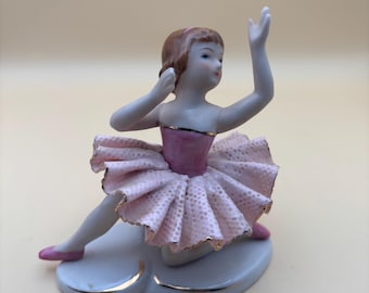 Vintage Ballerina Fine China Girl Dancer with Pink Made in Japan Girl Figurine Lover Antiques and Vintage