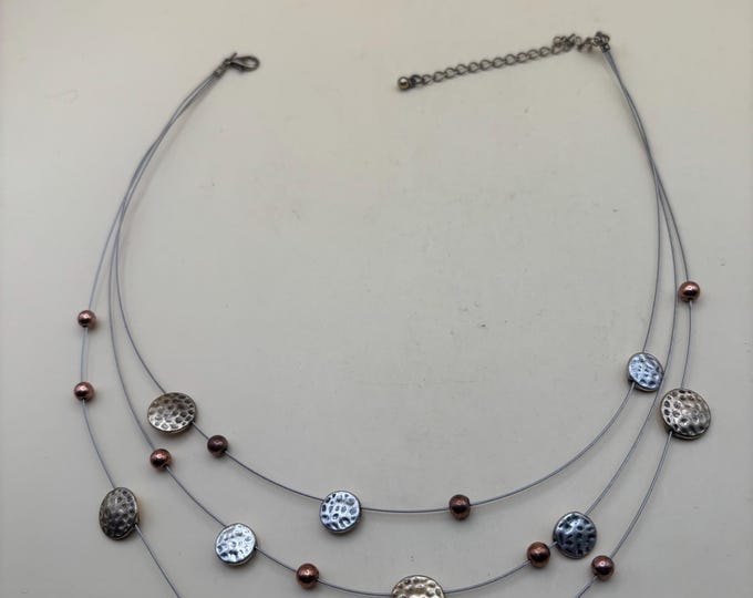 Vintage Layered Steampunk Style Copper & Brass Necklace
