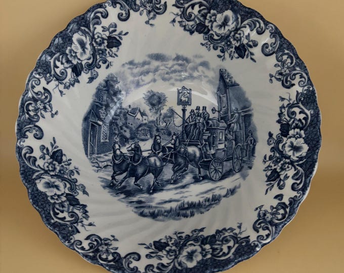 Vintage Johnson Bros Ironstone Hunting Country Dessert Plate Made in England Coaching Scenes Lover Antiques and Vintage
