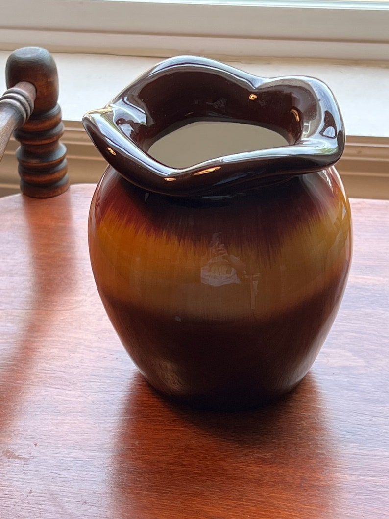 Vintage Teleflora Vase Maroon and Orange Multicolored 6 High Etsy