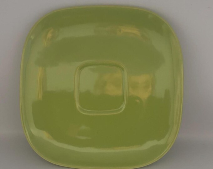 Franciscan Tiempo Saucer in Lime Green Sprout, Square Plate, Lover Antiques and Vintage