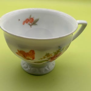 Vintage Rosenthal Tea Cup with Coral Flowers Flowers Lover Antiques and Vintage