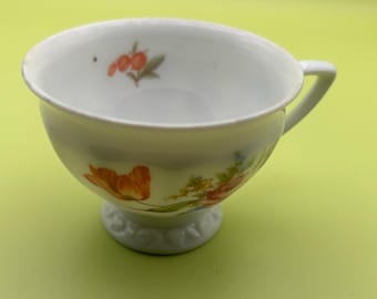 Vintage Rosenthal Tea Cup with Coral Flowers Flowers Lover Antiques and Vintage