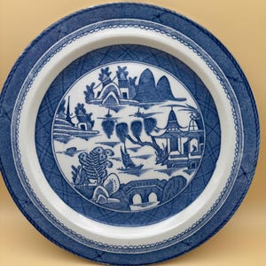 Canton Woodsware England Plate Wood & Sons of England Antique Blue and White Lover Antiques and Vintage