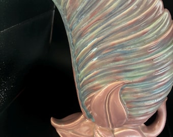 Vintage Royal Haeger Fern Leaf Vase Mauve Agate Art Pottery Art Deco Potteries Lover Antiques and Vintage