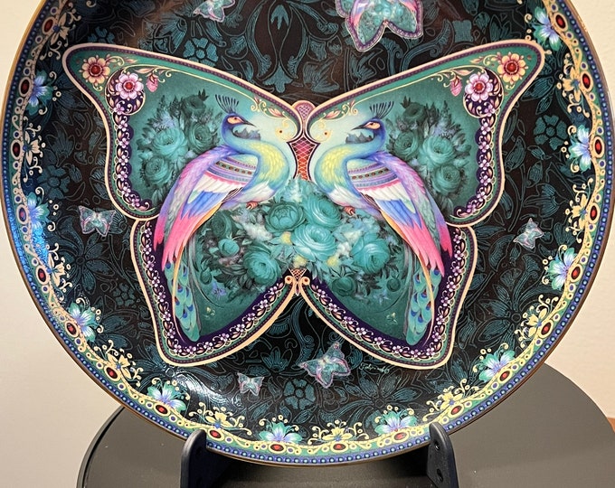 Vintage Ruby Radiance Enchanted Wings limited edition by Oleg Gavrilov Bradford Exchange Plate No. 1186 A Plate Wall Hanging peacock