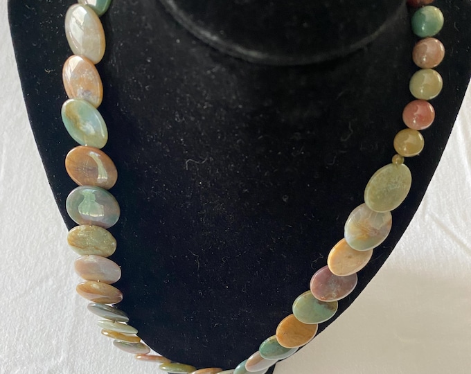 Vintage Jade Multi Colored Graduated Disc Necklace Jade Jewelry Unique Gift Opportunity Lover Antiques and Vintage