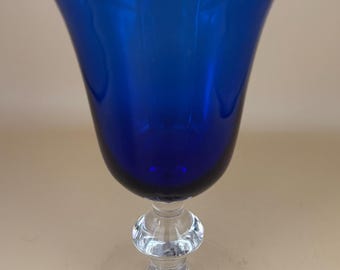 Vintage Cobalt Blue Tall Glasses Arland Glass Pretty Elegant Gifts at Lover Antiques and Vintage