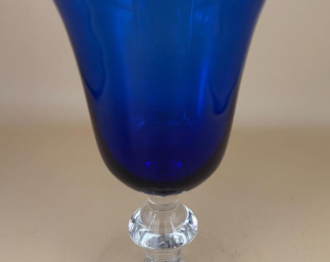 Vintage Cobalt Blue Tall Glasses Arland Glass Pretty Elegant Gifts at Lover Antiques and Vintage