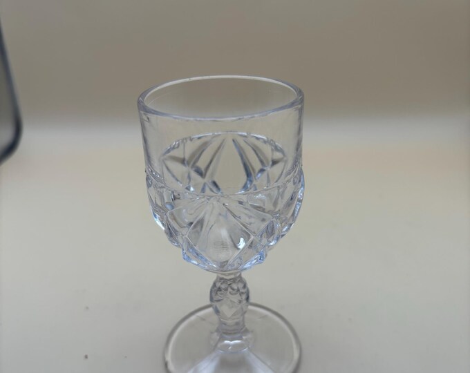 Antique Diamond Star Cordial Glass Crystal Glass Water or Wine Glass Lover Antiques and Vintage