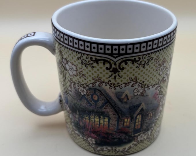 Vintage Thomas Kinkade Inspired Home Cottage Mug Copeland Spode Cup Lover Antiques and Vintage