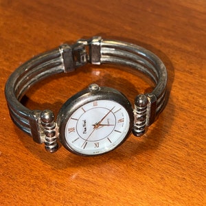 Vintage Pieva Nicol Quartz Watch: Stainless Steel Bangle Bracelet