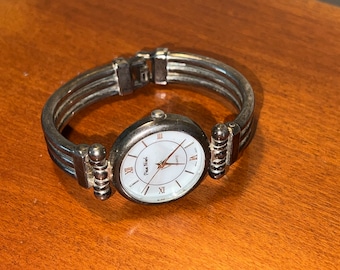 Vintage Pieva Nicol Quartz Watch: Stainless Steel Bangle Bracelet