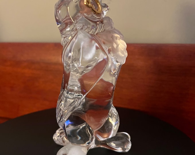 Vintage Lenox Wise Owl Lead Crystal Glass Figurine, Lenox Disney Owl, 24kt Guilding, Lover Antiques and Vintage