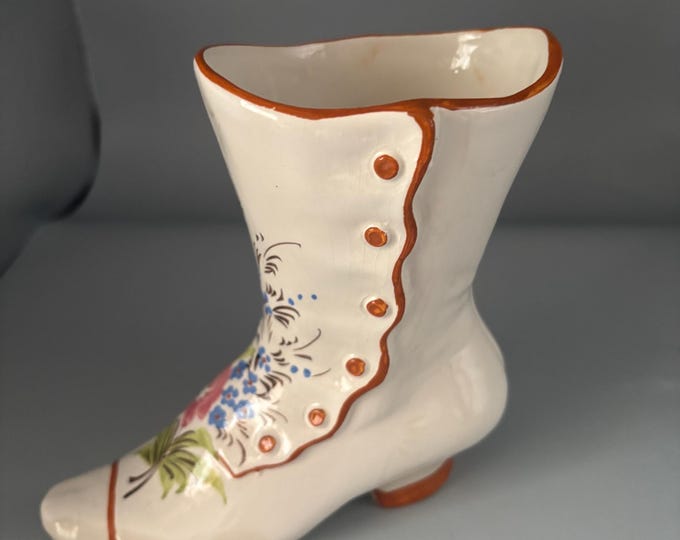 Vintage Porcelain Lace Up Boot Shoe Princess Slipper Lover Antiques and Vintage
