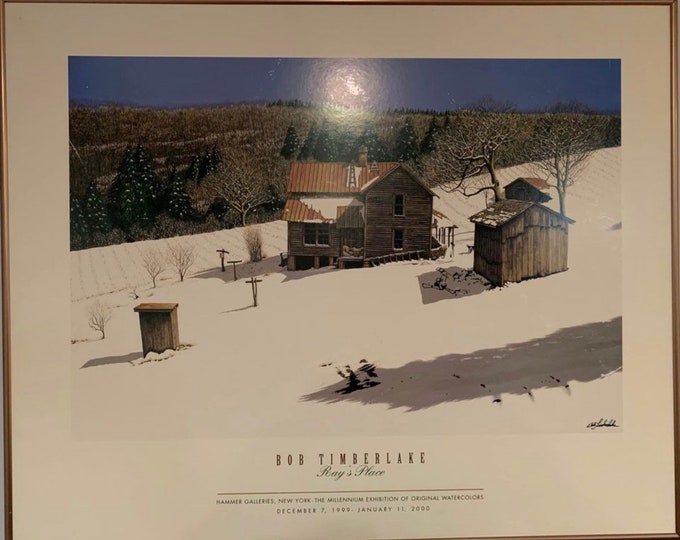 Vintage Bob Timberlake Print Ray’s Place Cabin Shed Outhouse