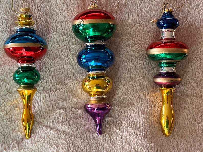 Vintage Trio of Mid Century Modern Christmas Ornaments Glass - Etsy