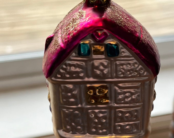 Vintage Hand Blown Glass House Ornament Made in Germany old ornaments glass art home decor collectibles
