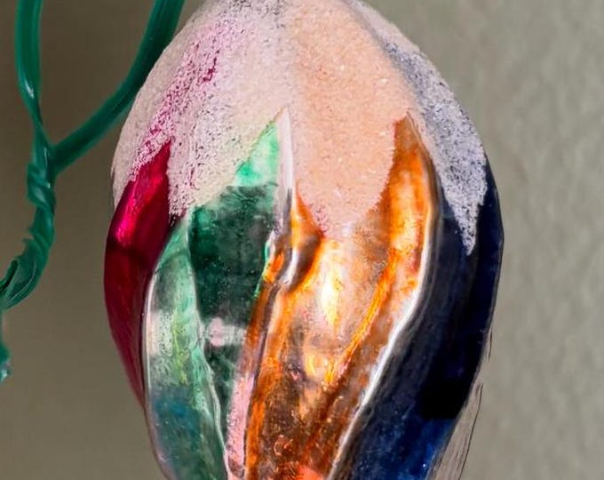 Vintage Tear Drop Germany Hand Blown Ornament Circle Circa 1940’s Lover Antiques and Vintage