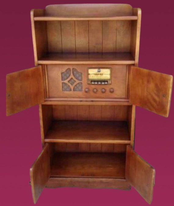 RARE 1940 Sears Silvertone Radionet Cushman Furniture Bookcase