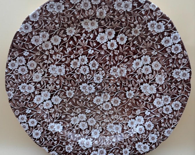 Vintage Royal Crownford Ironstone England Brown and White Floral Transferware Plate Lover Antiques and Vintage