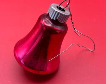 Red Bell Shaped Ornament Circle Circa 1940’s Lover Antiques and Vintage