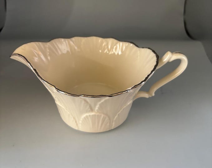 Vintage Lenox Gravy Boat with Platinum Silver Edge Opal Innocence Dinnerware Collection Bone China Lover Antiques and Vintage