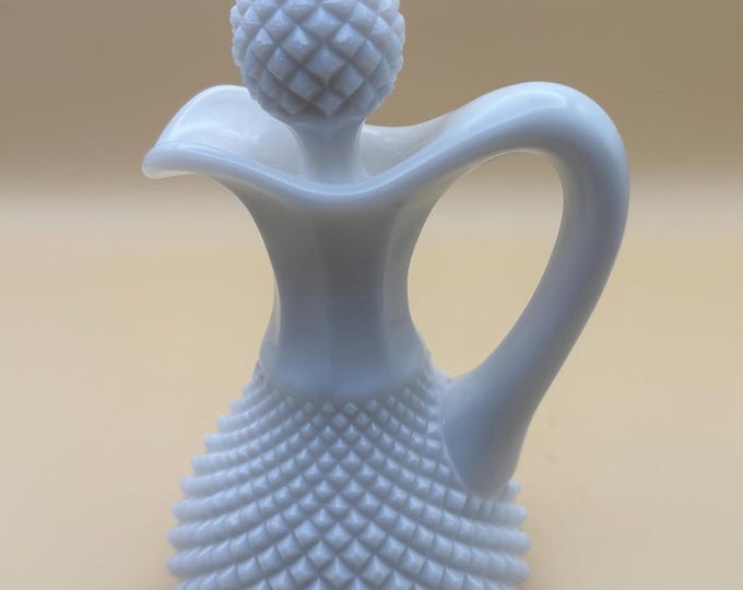Vintage White Hobnail Decanter with Stopper Lover Antiques and Vintage