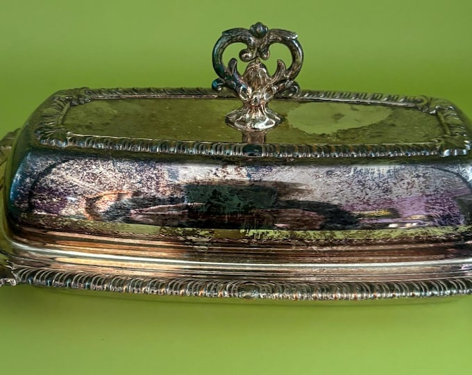 Vintage National Silver on Copper Covered Butter Liner Dish Number 1095 Lover Antiques and Vintage
