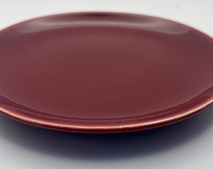 Vintage Ballerina Maroon Bread Plate, 6 1/4" Made in the USA, Lover Antiques and Vintage