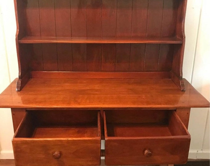 Cushman Colonial Creations North Shore Cross Base Dresser & Hutch No. 3-176 Mid Century Modern Lines Vintage Furniture