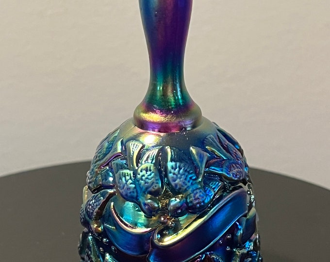 Vintage Fenton Iridescent Red Carnival Glass Bell Glass Art Lover Antiques and Vintage
