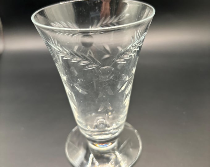 Vintage Etched Wheat Crystal Glass Parfait Glass Lover Antiques and Vintage